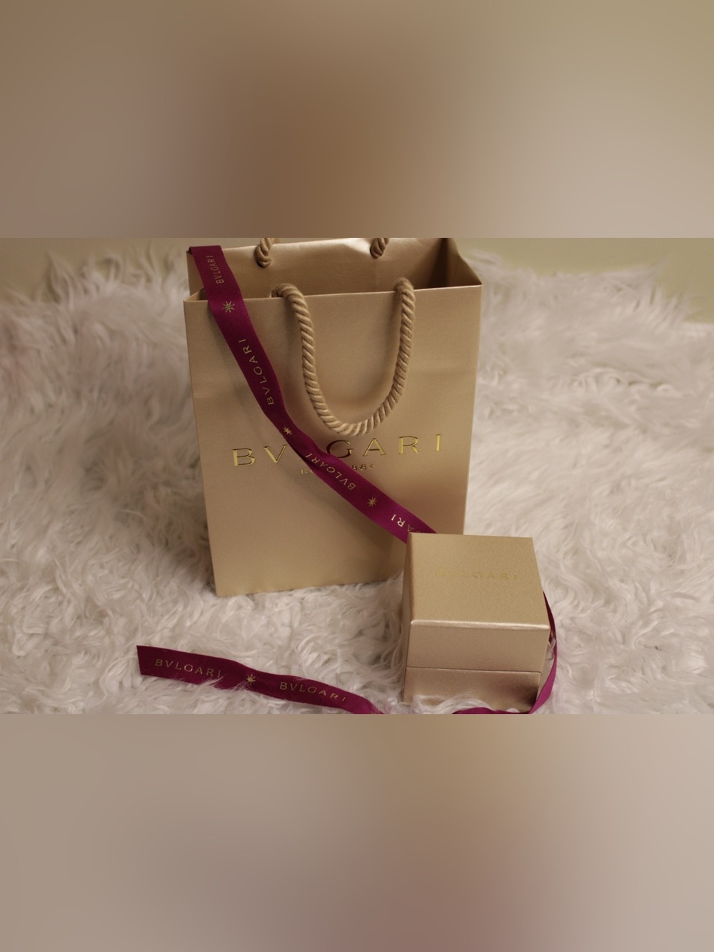 Bulgari Gold Shopping Bag & Ring Box